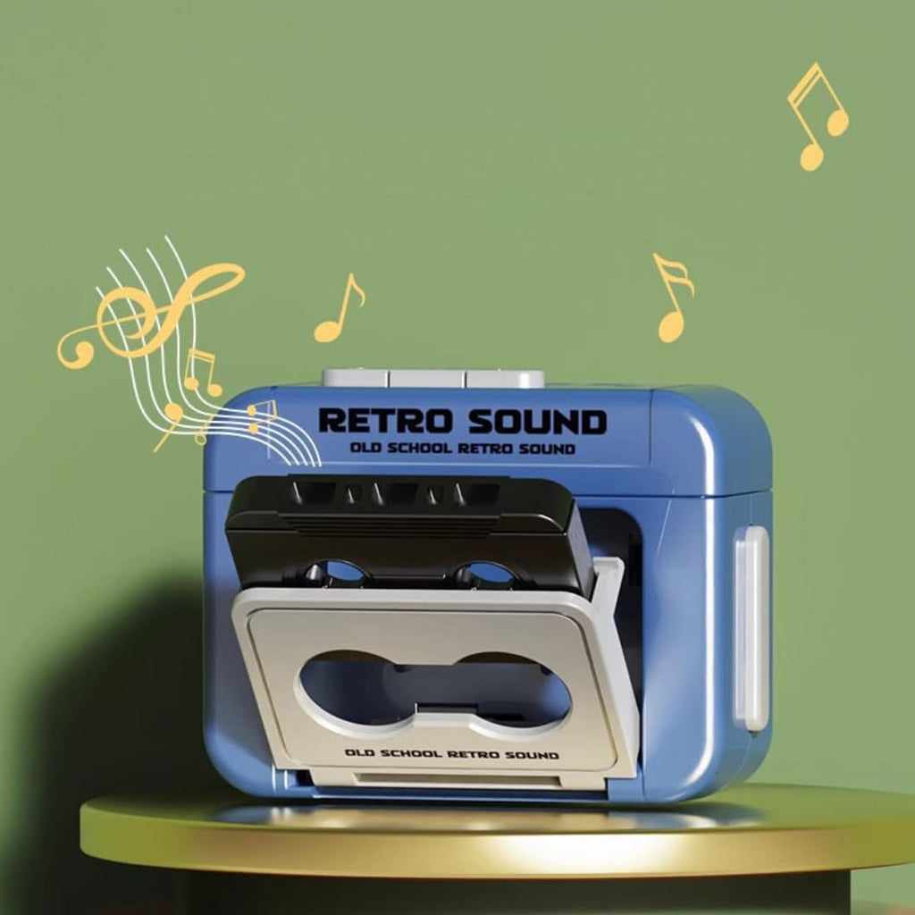 Retro Cassette Tape Recorder Keychain