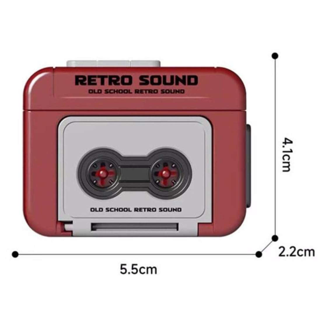Retro Cassette Tape Recorder Keychain